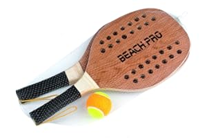 SPORT1 Mandelli Coppia Racchette Beach Tennis Pro Con Pallina Racchettoni In Legno 380, Multicolore, 48 cm, 8003029203546