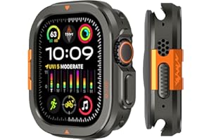 Suphart 2 in-1 Metal Cover Compatible with Apple Watch Ultra 3/2/1 Case 49mm, Rugged Bumper with Back Protector for iWatch Ultra 49mm, Graphite