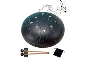 Yiokii Rain Drum for Outside Garden, Steel Tongue Drum Rain Chime, 6 Inch 8 Note Chakra Drum for Rain, Waterproof Musical Rain Drum for Garden, Enjoy the Rain Symphony