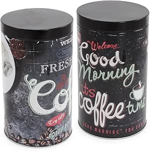 com-four® 2X Kaffeedose aus Metall mit luftdichtem Verschluss