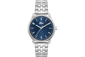 Lacoste Montre à Mouvement à Quartz Trois Aiguilles pour Homme Collection Lisbon avec Bracelet en Acier Inoxydable ou en Cuir