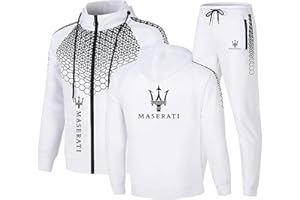 GXEBOPS Costume de sport pour hommes Ma-sera-ti LOGO veste à capuche et pantalon de sport, survêtement de survêtement décontracté en plein air avec cardigan zippéÉquipement