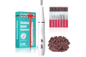 ‎COSLUS COSLUS Nagelfräser Kabellos Tragbar für Gelnägel: elektrische Nagelfeile stufenloser Geschwindigkeitsregelung für Maniküre Pediküre und Acrylnägel Plastik Nail Drill für Anfänger & Nagelstudio Zuhause
