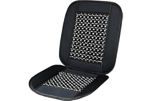 OFFICINE MILANO IL TUO STILE IN AUTO. Coprisedile Auto Massaggiante Universale con Perle di Legno in Poliestere, Lavabile in Poliestere (Nero) - Alta Qualità - OFFICINE MILANO