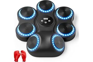 Jradse Machine de Boxe Musicale, Équipement d'Entraînement Intelligent Murale avec Bluetooth & Gants de Boxe Punching Pad pour Maison, Bureau, Salle de Sport