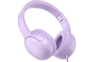 LORELEI E5 Wired Headphones for Children, Foldable & 3.5 mm Jack Socket, Tangle-Free Nylon Wire Stereo On-Ear Headsets for Kids/Children/School/Tablet/iPad/Kiddle (Purple)