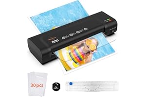 ‎VIDATECO Vidateco Laminiergerät A4: 4 in 1 Laminiermaschine mit 30 Stück A4 A5 A6 Laminierfolien, Laminator mit Papierschneider, Eckrunde, Schnelles Aufwärmen, Ideal für Heimgebrauch Büro Schule Fotos Karten