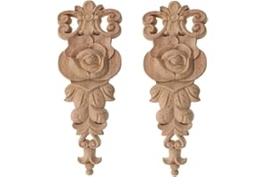 Hezhou Molduras de Madera Tallada para Muebles, Puertas y Ventanas - Calcomanías Decorativas Sin Pintar DIY para Cama (P)