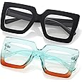 Kursan Oversized Square Glasses for Women Men Big Frame Blue Light Blocking Glasses Fashion Eyeglasses