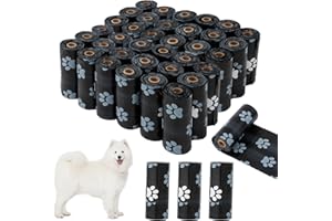 LWMTT Hundekotbeutel, 600 Stück Hundekotbeutel Biologisch, Extra Dicke Abfallsäcke für Hunde Kotbeutel Nachfüllrollen,wasserdicht, reißfest,Unterwegs- Schwarz