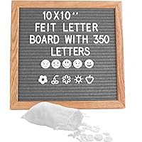 Grau Letter Board aus Eiche und Filz 25×25cm Quadratisch Buchstabentafel mit 350 Buchstaben Staffelei und Beutel…