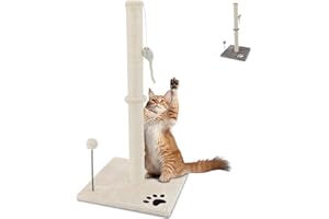 Beltom® Tiragraffi per Gatti 81,5 cm. Parco Gioco Giochi GRAFFIATOIO SISAL Cuccia Albero Gatti Tira Graffi Palestra - Beige