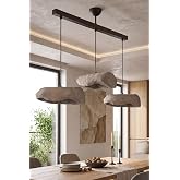 Stonelith Handmade 3&rsquo;l&uuml; Karbon Beton Avize | El Yapımı, Modern End&uuml;striyel Tasarım | 60x60 cm | E27 Uyumlu | Enerji Tasarrufl