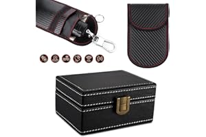Autoschlüssel Schutz Keyless Box Faraday, FOVNOT Diebstahlschutz Keyless Go Schutz Für Autoschlüssel Hülle RFID Abschirmbox, Keyless Go Schutz Autoschlüssel Box (1 Faraday Box + 2 Faraday Bag)