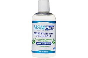KALA HEALTH MSMPure Max Strength Skin and Facial MSM Gel with Aloe, 8oz, Preservative Free Formula for Soft, Smooth Healthy Glowing Skin, Softer Hair & Acne Treatment
