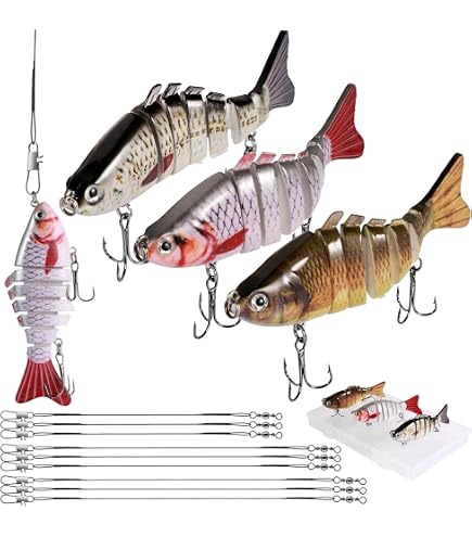 Lot De 5 Leurres Souples Pour Pêche En Mer Et Eau Douce – 13 Cm, 27 G – Pour Brochet, Sandre, Perche, Bar – Nage Réaliste - 12