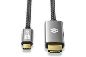 Silkland Kabel USB C na HDMI 4K 1M, (kompatybilny z Thunderbolt 4/3), kabel USB C na HDMI do iPhone 15/Pro/Pro Max/Plus, MacBook Pro/Air, iMac, iPad Pro/Air, Galaxy S8-S24, Pixelbook, Dell XPS