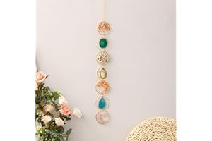 MAUSOUCA 7 Chakra Kristalle Aufhänger Deko Sonnenfänger Anhänger Natürlich Edelsteine Wandbehang Ornament Wandbehang,Yoga Wandkunst,Mandala Ornamente für Schlafzimmer(Bunte 7Ringe)
