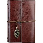 NectaRoy Retro Vintage yapraklı not defteri, klasik PU deri kapak, seyahat defteri, travel journal, g&uuml;nl&uuml;k, seyahat g&uuml;nl&uuml;ğ&uuml;, 