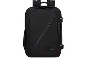 American Tourister Take2Cabin, bolsa de cabina Ryanair de 25 x 20 x 40 cm, 24 L, 0,40 kg, equipaje de mano, mochila de avión en forma de subsuelo, negra (negra)