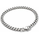 &Ccedil;elik Bileklik Erkek Zincir Paslanmaz &Ccedil;elik 316L Zincir Bileklik G&uuml;m&uuml;ş Gold Unisex Figaro Cuban Kral Balık Sırtı