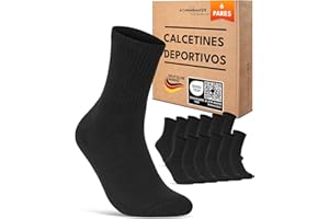 sockenkauf24 Calcetines Deportivos Mujer Tenis Performance Crew Socks 6 Pares Acolchados Transpirables Estilo Retro