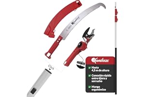 KAMIKAZE PERFORMANCE IN YOUR HANDS Kamikaze kit poda en altura 3 en 1 con pértiga telescópica 4,5m (3 tramos de 1,5m), tijera y serrucho intercambiables, cabezal giratorio, acero SK5