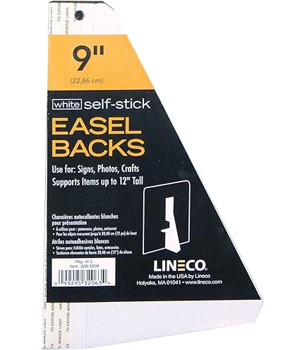 Lot De 25 Chevalets Autocollants Lineco – Blanc, 22,9 Cm, Support Jusqu'à 30,5 Cm