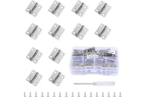 MaYuLa 30Pcs Stainless Steel Folding Butt Hinges Small Mini Hinges 1Inch/25mm Silver Miniature Furniture Cabinet Hinges with Screws for DIY Wooden Jewelry Box Doll Houses Tool Box