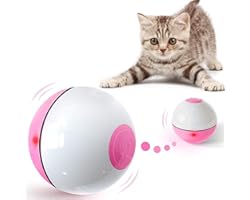 Iokheira Interactive Cat Toys Ball (3rd Gen) Wicked Ball for Indoor Cats, Auto 360° Self-Rotating & USB Rechargeable with LED