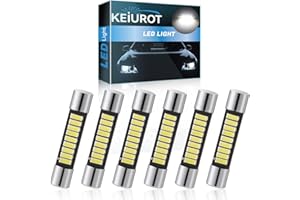 KEIUROT 29 mm żarówki LED Festoon 7065 6612F 6614F żarówka LED do lusterka kosmetycznego osłona przeciwsłoneczna światło LED wewnętrzne kopuła mapa światła białe AC/DC 12 V, opakowanie 6 sztuk