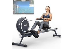 JOROTO Vogatore per Casa, Resistenza Magnetica, Guida Retrattile in Alluminio, Capacità Massima 140 KG con Funzione Bluetooth, Vogatore Silenzioso per Uso Domestico