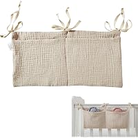 AYVRUOP Sac Rangement Suspendu Lit Bébé 2 Pièces - Poches Pour Couches, Jouets, Vêtements