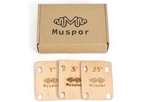 RuiJOTWAT Set of 3 Guitar Neck Shims Shim Solid Maple Wooden, Shaped 0.25 0.5, 1 Degree