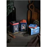 EVLE-Erb24u8 Kare Metal Saklama Kabı 75x75 3 L&uuml; Set, Tales (Tales)