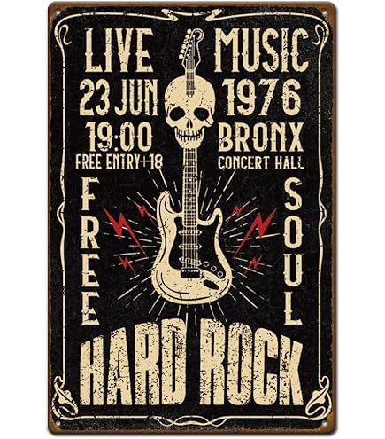 Targa Metallica Vintage Rock 'n' Roll - Decorazione Retrò Formato A4 Per Pareti - Foto 5