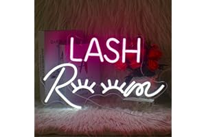 INEONLIFE Lash Room néon logo Powder lettres blanches néon LED néon logo Lash light salon de beauté salon de cils Lash Studio décoration murale, cadeau pour les filles