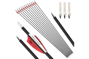 surwolf 32" Archery Carbon Arrows ID 4.2mm Hunting Arrows Spine 1000 Target Arrows for Archery Compound & Recurve Bow 12&24pcs