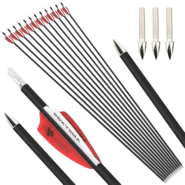 Flèches Carbone 24pcs - Spine 500, Diamètre 6.2mm | Pour Arc Classique Et Poulies | Chasse, Entraînement