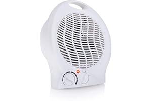 Aspect Fan Heater for Home, Low Energy Space Heater 2000W with 2 Heat Settings, Upright and Flatbed Energy Efficient Electric Heater, Electric Heater with Variable (ROUND HEATER)