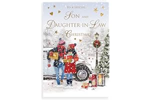 Piccadilly Greetings Christmas Card Son & Daughter in Law - 9 x 6 inches - Regal Publishing, C85491