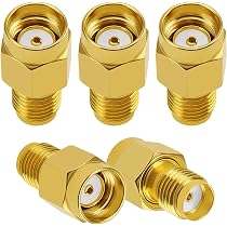 5 Pezzi Adattatori Coassiali RF - SMA E RP-SMA Maschio/Femmina - Set Universale