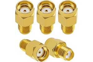 KUOQIY KUOQI 5 Stück RP-SMA auf SMA Adapter, Koaxial-Steckverbinder für WiFi-Antenne, FPV, Brille, Router