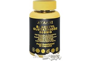Ayaani S‑Acetyl Glutathione 300 mg – High‑Absorption Vegan Capsules (60 Count) for Skin Brightening, Liver Detox & Immune Support, Advanced Antioxidant Supplement