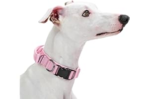 OneTigris Obroża dla psa z metalową klamrą dla psa różowa S