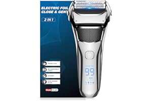 BTQCTM Shavers for Men,Foil Shaver with Floating Blade,100% Waterproof Electric Razor for Men,Precision Beard Trimmer, Rechargeable Electric Shaver 100-Min Cordless,Smart LED,Travel Lock