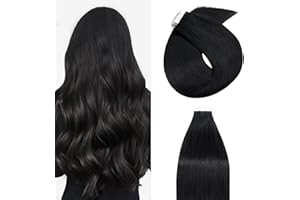 Silk-co Extension Capelli Veri Biadesivo 20 PCS 30cm 40g 1 Nero Lucente Extension Adesive Capelli Veri Lisci Remy Hair Extension