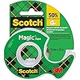 Scotch Magic Tape, 1 Roll on Handheld Dispenser , 19 mm x 25 m - Invisible Tape, For Christmas Gift Wrapping, Labelling Christmas Cards and Presents, Essential Christmas Supplies​