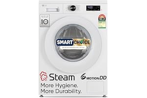 LG Smart Choice, 7 Kg, 5 Star, Steam, Inverter Direct Drive Technology, 6 Motion DD, Fully-Automatic Front Load Washing Machine (FHB1207Z2W, Remove Allergens & Stain, In-Built Heater, Essence White)