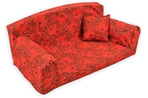 DOG TIRED - PET BEDS DIRECT Dog Tired Red – Pet Sofa. Trendy 3 sizes Dog bed. Modern cover material. Made in UK (Large 96 x 64 x 34 cm)